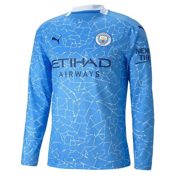 Thailande Maillot Football Manchester City Domicile ML 2020-21 Bleu